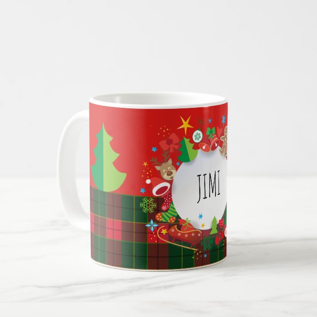 Mug Joyeux Noël et bonne année ! Motif de l'Ecosse (Devant gauche)