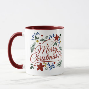 Mug Joyeux Noël floral  