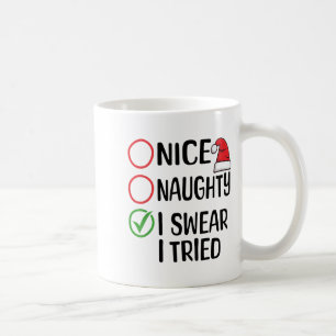Mug Joyeux Noël Gentil Vilain Je Jure Que J'ai Essayé