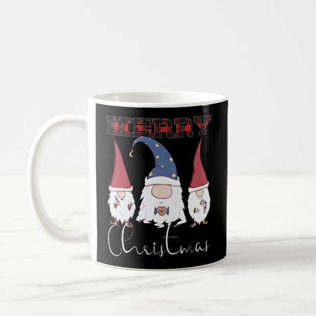 Mug Joyeux Noël - Gnomes Lover Café Rouge Plaid Ch (Gauche)
