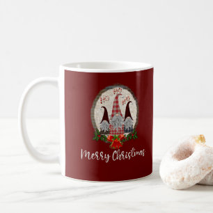 Mug Joyeux Noël Gnomes Rustique, Plaid, Branché