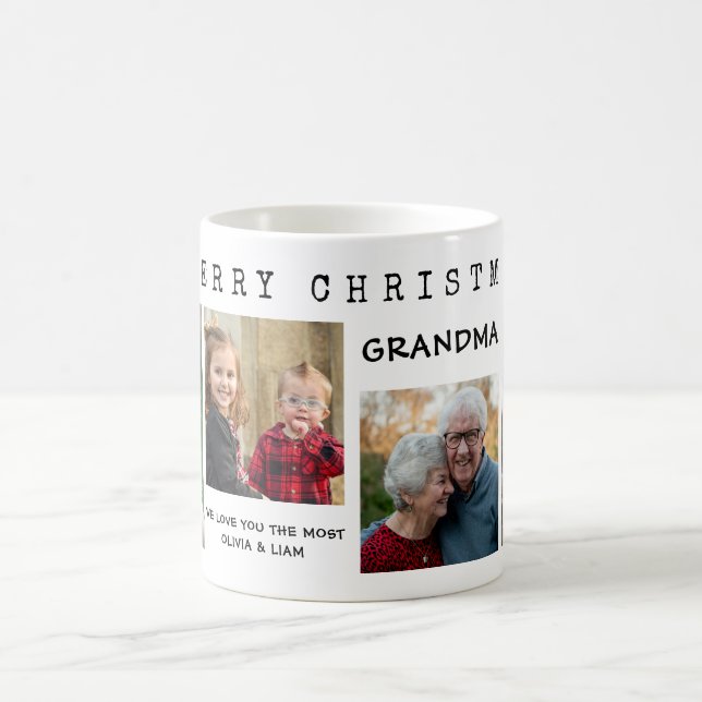 Mug Joyeux Noël Grand-mère 4 Photo Collage  (Centre)