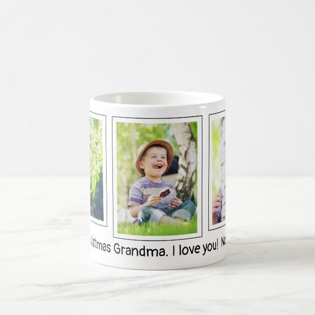 Mug Joyeux Noël grand-mère Je t'aime 3 Photo enfant (Centre)