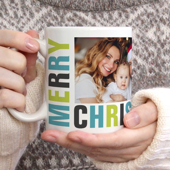 Mug "Joyeux Noël" Gras Lettres et Photos Fêtes (Créateur téléchargé)
