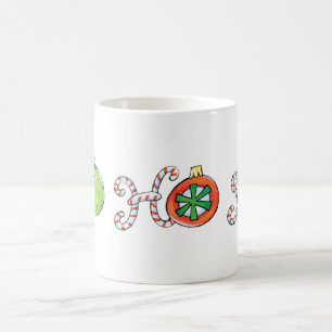 Mug Joyeux Noël Ho Ho Ho, Décorations de Canne à Sucre