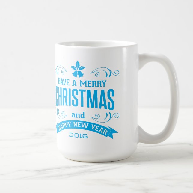 Mug Joyeux Noël Joyeux Nouvel An Typographie (Droite)