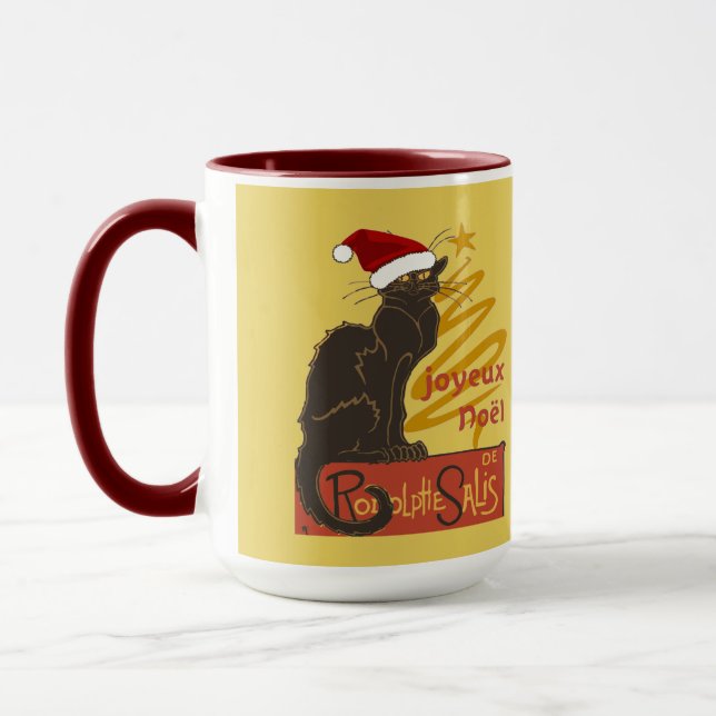 Mug Joyeux Noel Le Chat Noir With Stylized Golden Tree (Gauche)