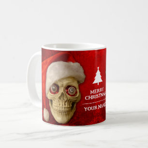 Mug Joyeux Noël. Le crâne portant un chapeau de Père N
