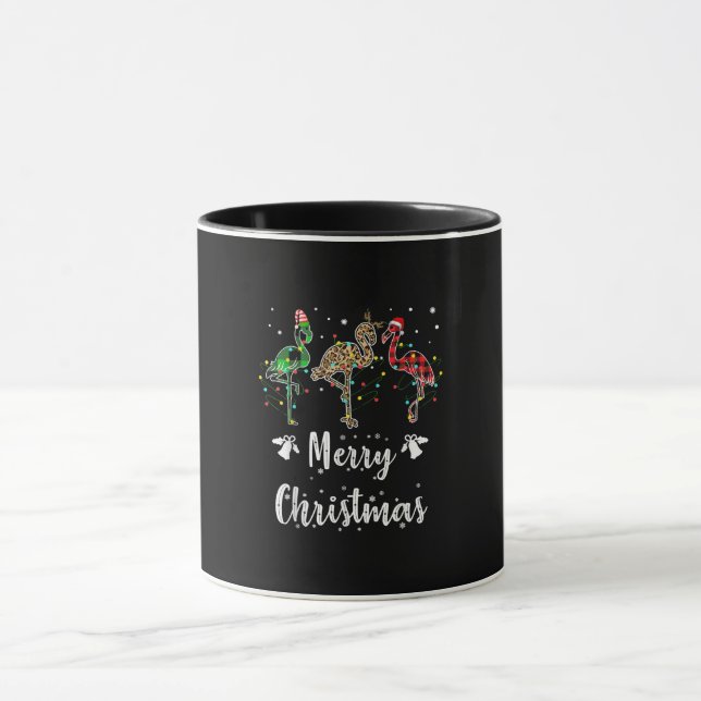 Mug Joyeux Noël Leopard Rouge Vert Flamant rose Plaid (Centre)