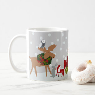 Mug Joyeux Noël Les animaux des bois de neige personn