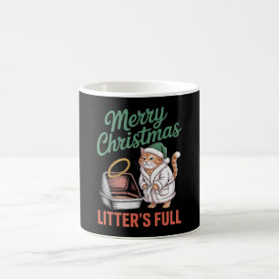 Mug Joyeux Noël Litières Pleine Litière pour Chat Noël