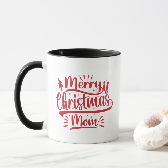 Mug Joyeux Noël Maman Famille Photo  (Avec donut)