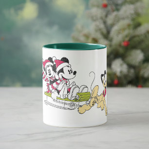 Mug Joyeux Noël Mickey Mouse Luge d'Hiver