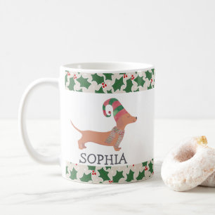 Mug Joyeux Noël mignon chien Dachshund