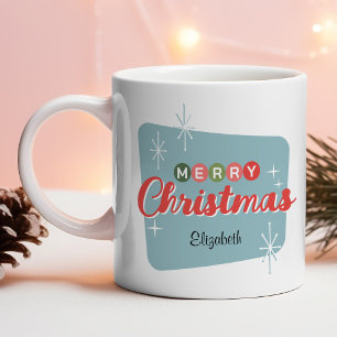 Mug Joyeux Noël moderne rétro du milieu du siècle