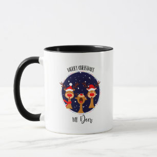 Mug Joyeux Noël mon ami de carte de rennes de cerfs am