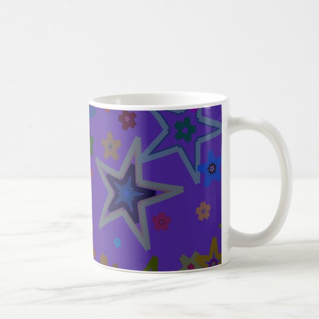 Mug Joyeux Noël noir pourpre, étoiles Ciel étoile (Droite)