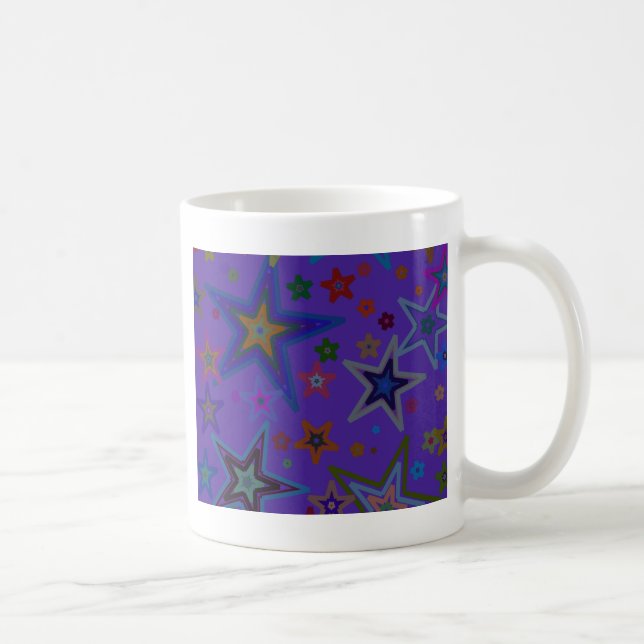 Mug Joyeux Noël noir pourpre, étoiles Ciel étoile (Droite)