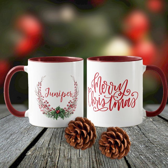 Mug Joyeux Noël Nom de la couronne (Créateur téléchargé)
