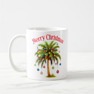 Mug Joyeux Noël Palm Tree Light Hawaiian Tropical
