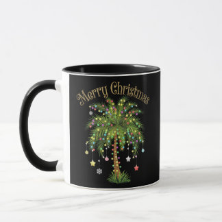 Mug Joyeux Noël Palmier Lumière Hawaïen Tropical