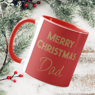 Mug Joyeux Noël Papa Rouge Et Or Script