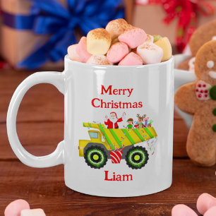 Mug Joyeux Noël Père Noël En Dump Avec Elf, Rudolph