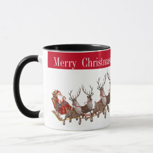 Mug Joyeux Noël Père Noël et Sleigh