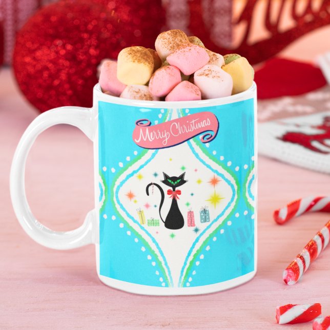 Mug Joyeux Noël Retro Chat Siamese (Créateur téléchargé)