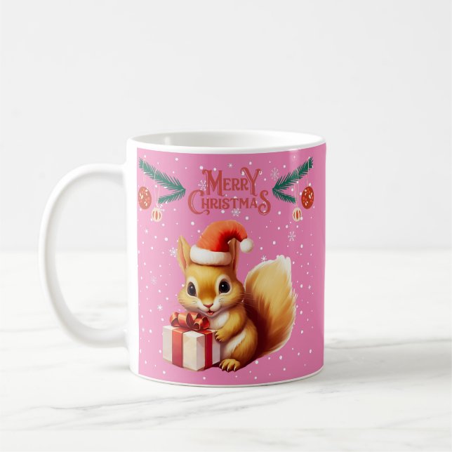 Mug Joyeux Noël rose - Chipmunk (Gauche)