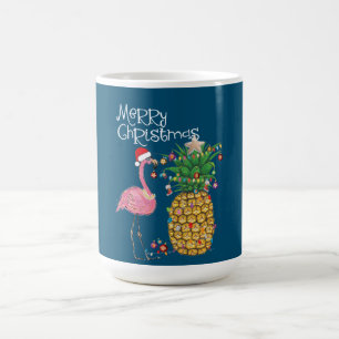Mug Joyeux Noël rose Flamant rose Noël