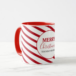 Mug Joyeux Noël Rouge & Blanc Stripes Candy