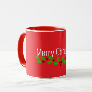 Mug Joyeux Noël, rouge de fête,
