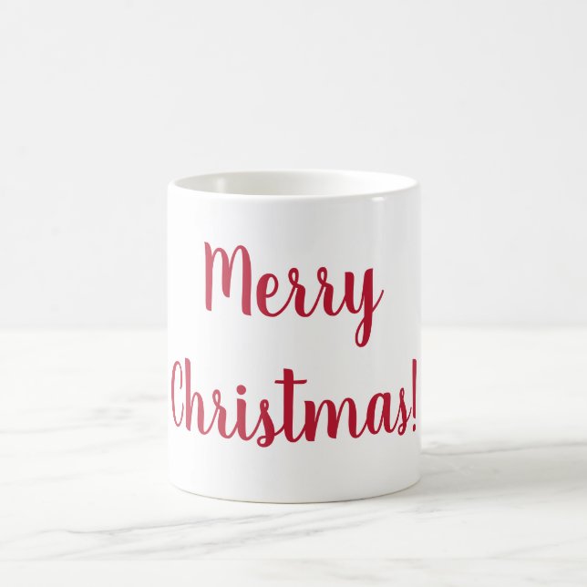Mug Joyeux Noël Rouge et blanc Typographie de script (Centre)