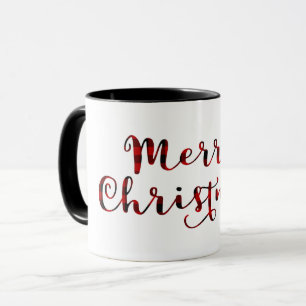 Mug Joyeux Noël Rouge Plaid Buffalo Country Vacances