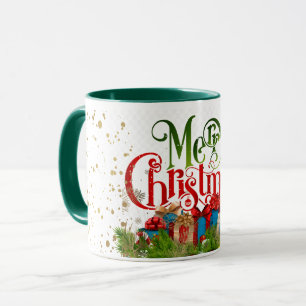 Mug Joyeux Noël, salutations de vacances colorées,