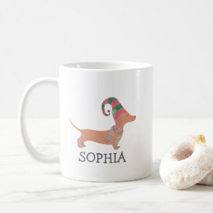 Mug Joyeux Noël Simple mignon chien Dachshund