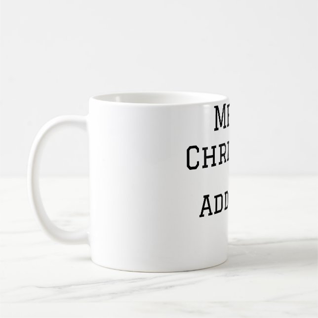 Mug Joyeux Noël simple minimum ajouter nom modèle de t (Gauche)