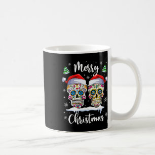 Mug Joyeux Noël Sugar Crâne Santa Chapeau Famille Noël