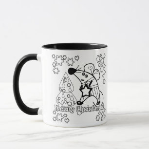 Mug Joyeux Noël Symbole du Nouvel An Souris Caricature