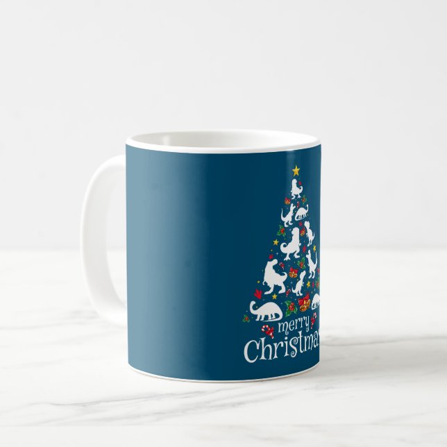 Mug Joyeux Noël T Rex Enfants Garçons Funny Noël (Devant gauche)