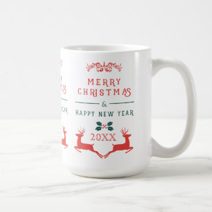 Mug Joyeux Noël Texte Design et rennes
