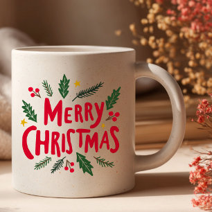 Mug JOYEUX NOËL Vacances Mignonnes À La Main Foliage