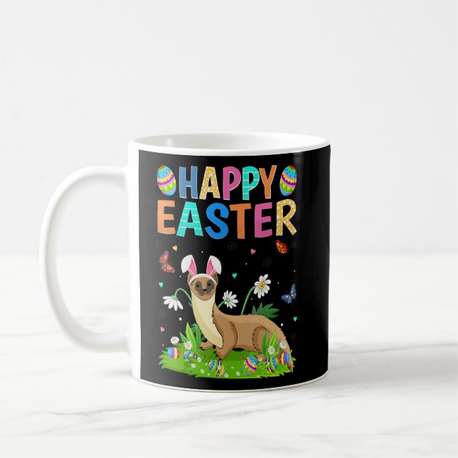 Mug Joyeux oeuf de lapin de Pâques Funny Weasel dimanc (Gauche)