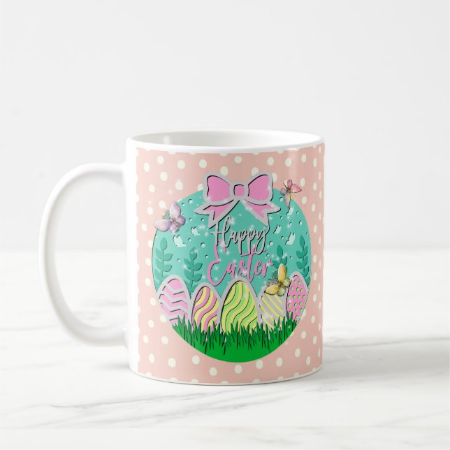 Mug Joyeux Oeufs de Pâques et papillons (Gauche)