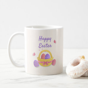 Mug Joyeux panier de Pâques et papillons