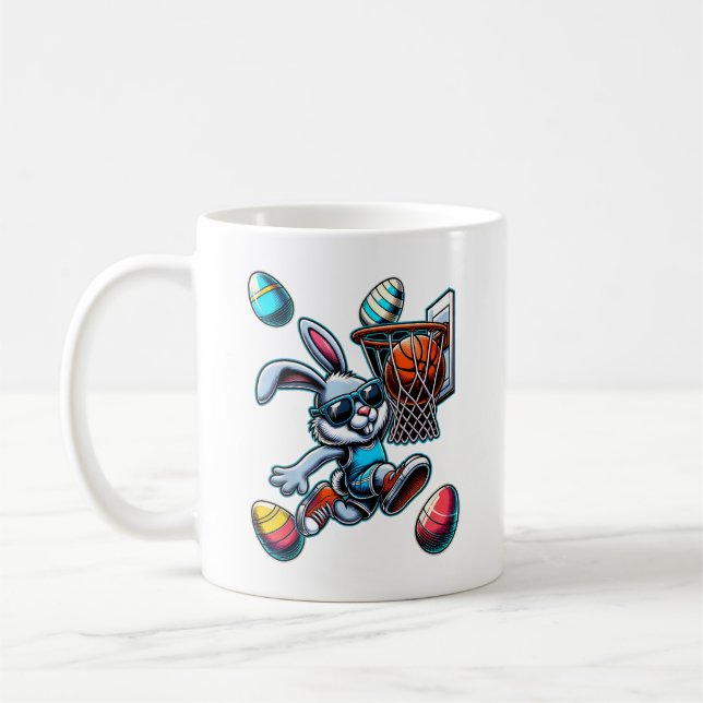 Mug Joyeux Pâques Basketball Garçons Lapin de Pâques D (Gauche)