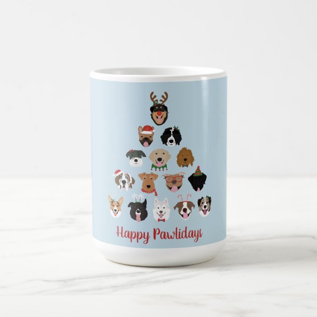 Mug Joyeux Pawlidays Chien arbre de Noël (Centre)