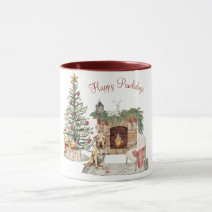 Mug Joyeux Pawlidays Design de Chien - Labrador Retrie