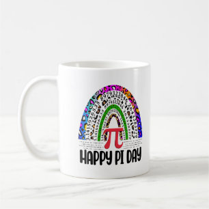 Mug Joyeux Pi Day Mathématique Leopard Rainbow